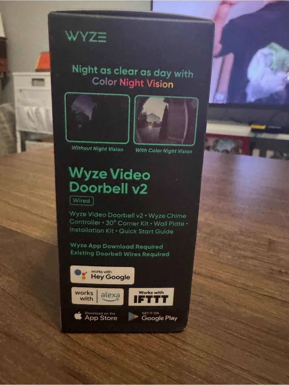 Wyze Video Doorbell V2 Black Box with Teal Accents